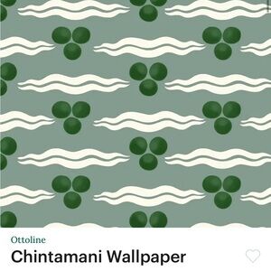 Three Rolls of Ottoline Chintamani Green and Cream Wallpaper